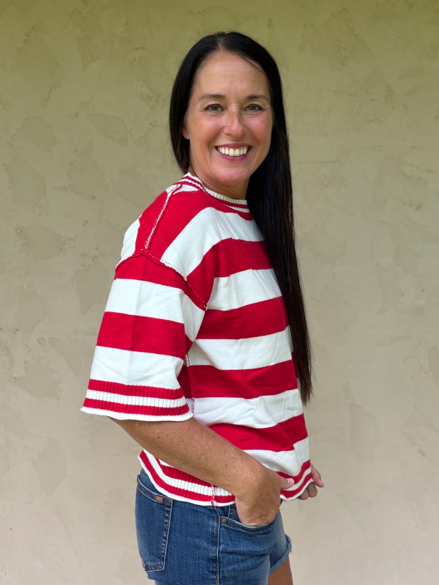 Gameday Stripe Oversized Top