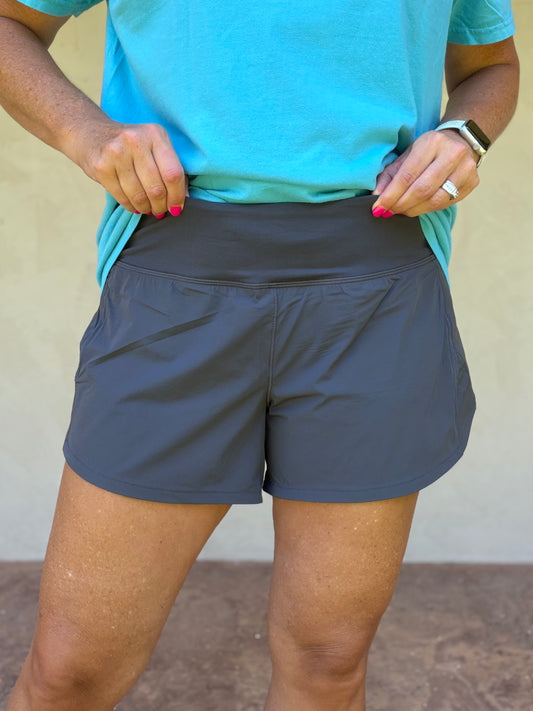 Rae Mode Athletic Shorts, Charcoal