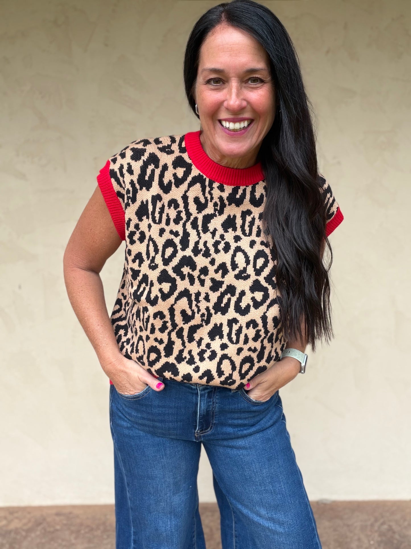 Leopard Sleeveless Sweater