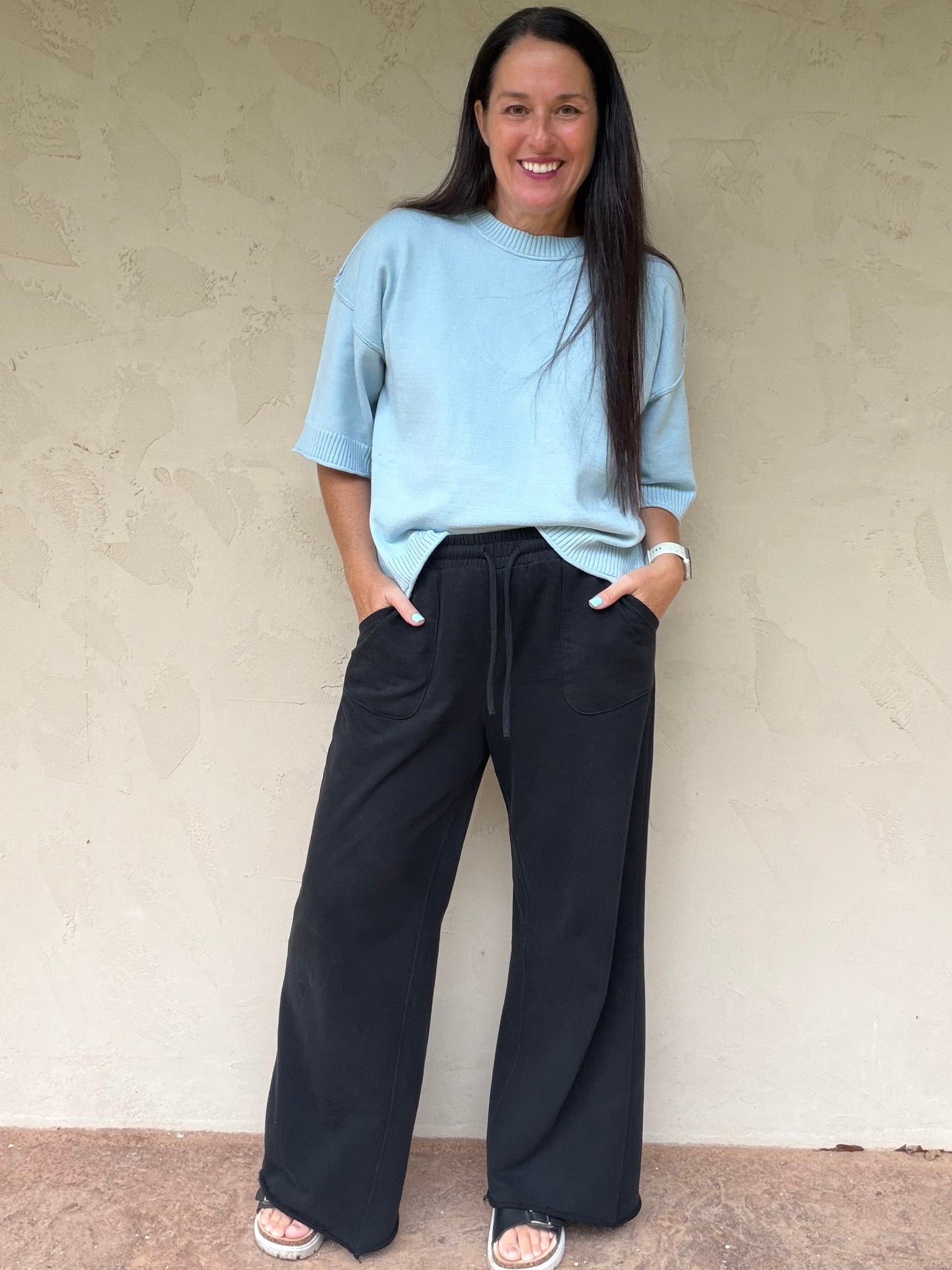 Lightweight Spring Sweater, Light Blue