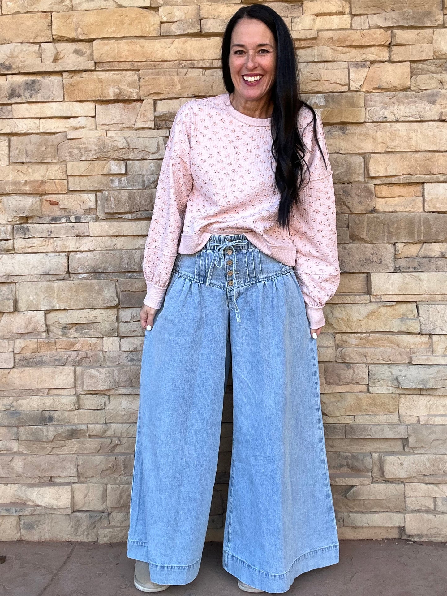 So Me Wide Leg Drawstring Pants