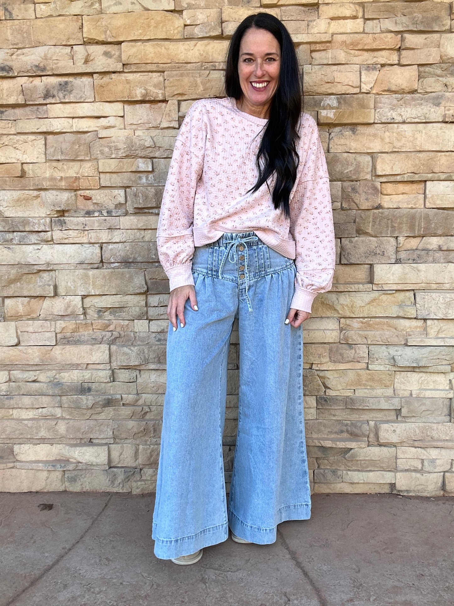 Floral Sweatshirt, Blush