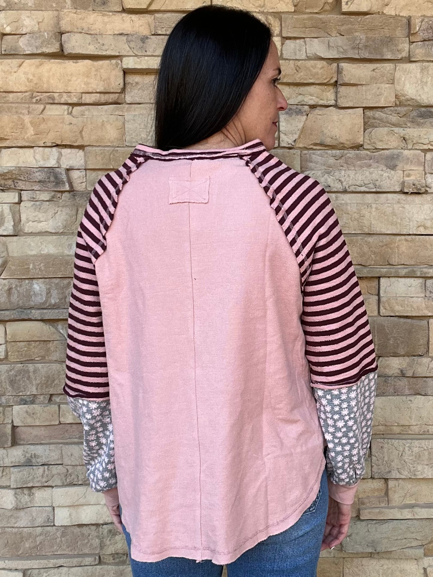 Floral Sleeve Top, Blush