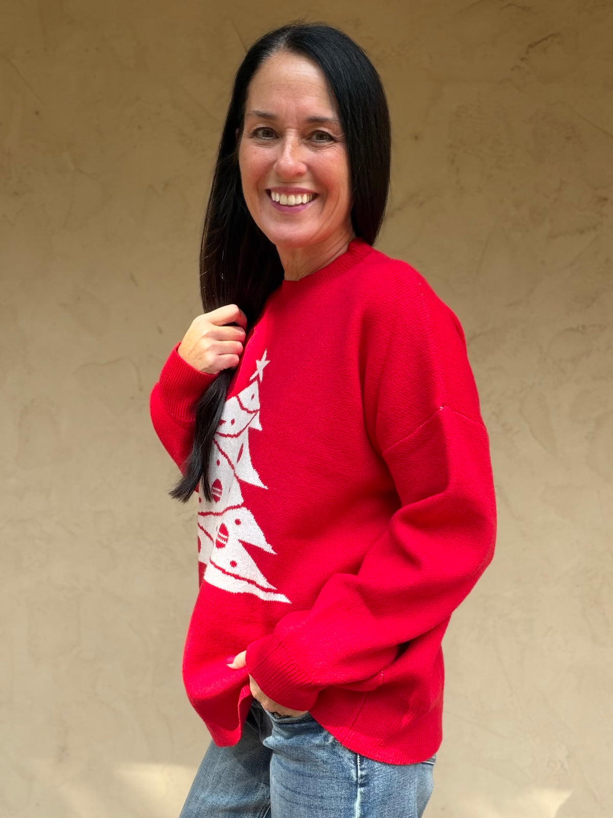 Christmas Tree Sweater, Red