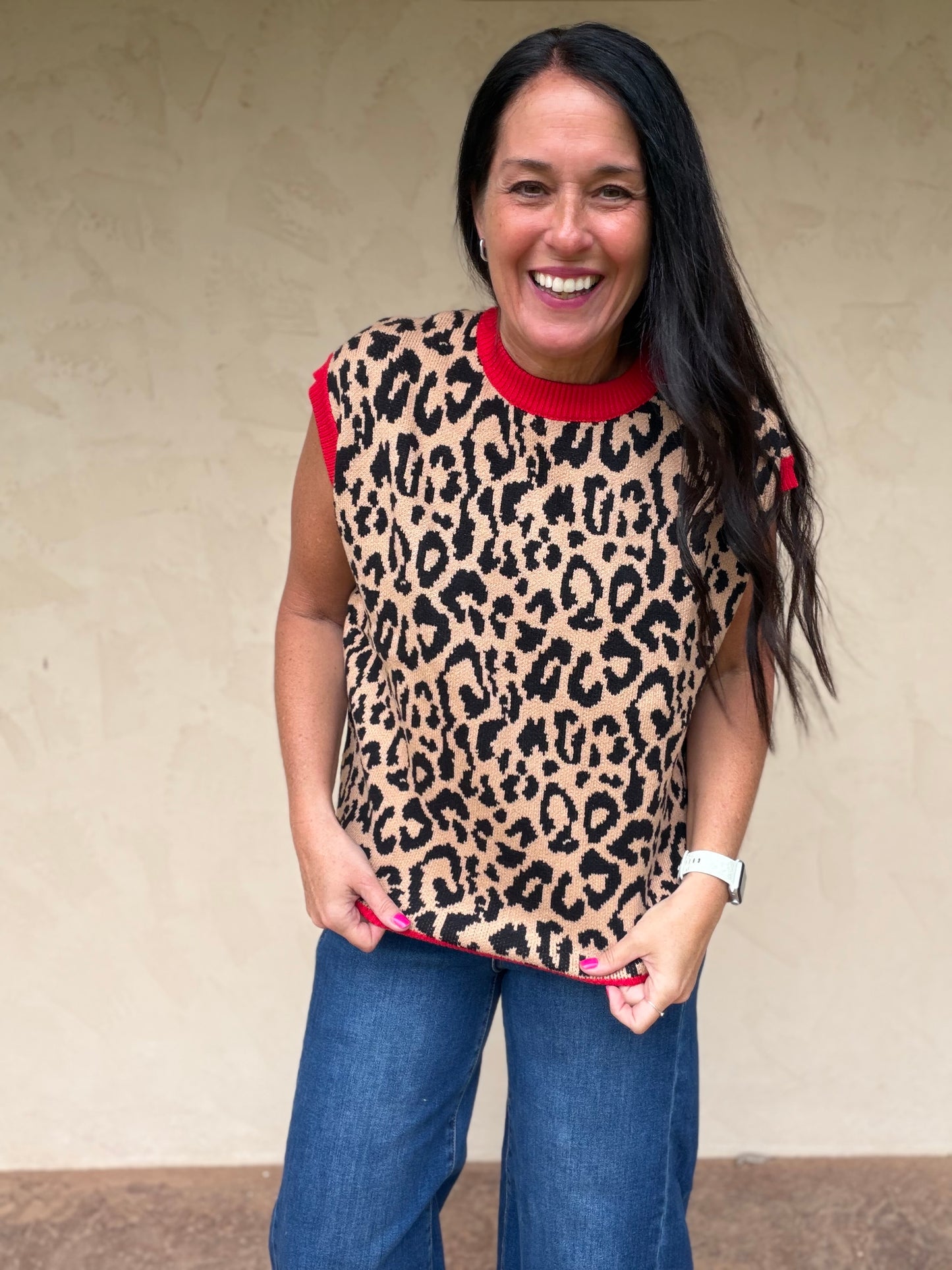 Leopard Sleeveless Sweater