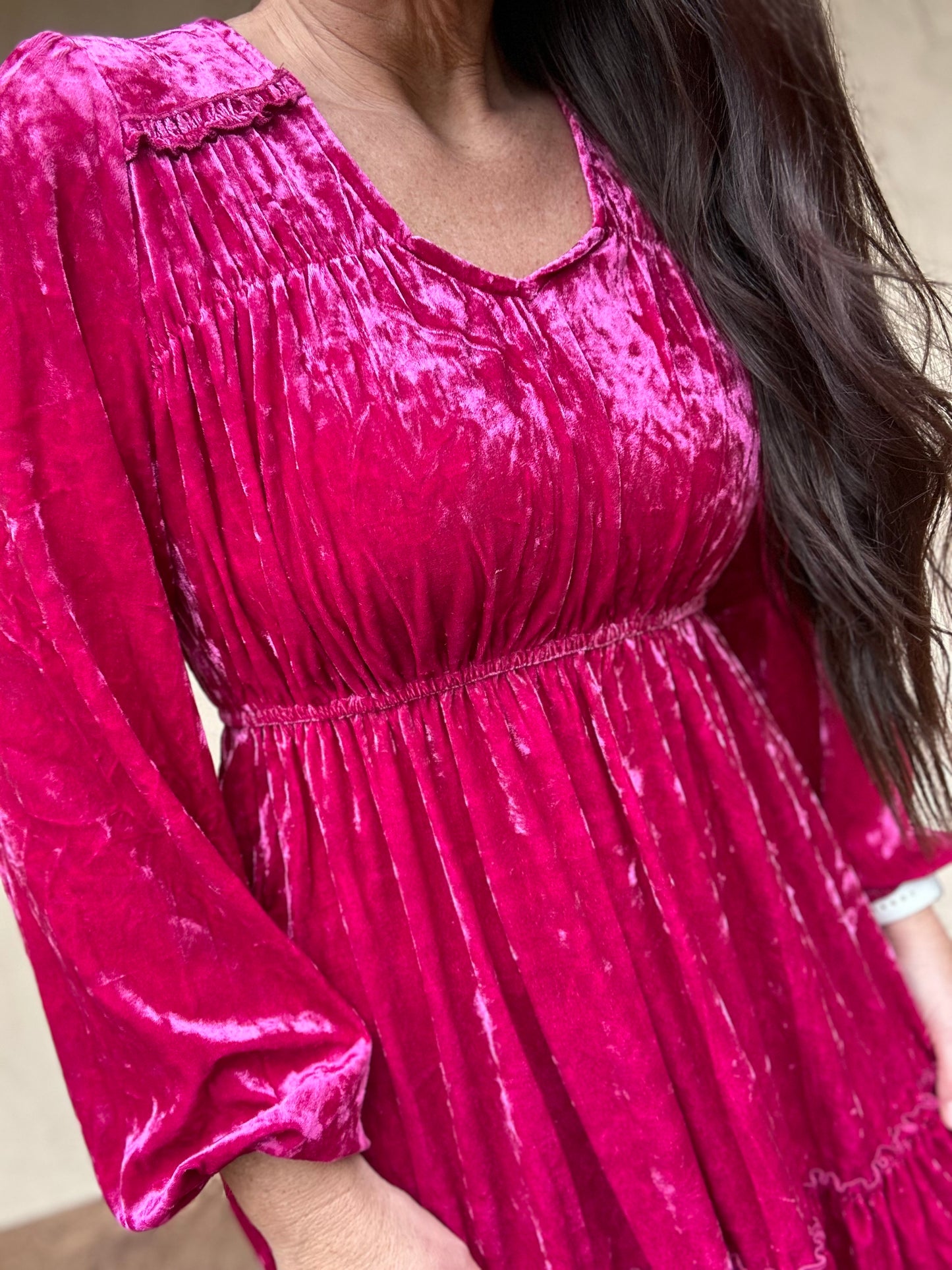 Velvet Dreams Dress, Magenta