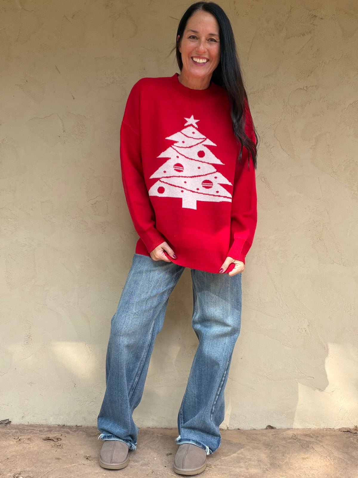 Christmas Tree Sweater, Red