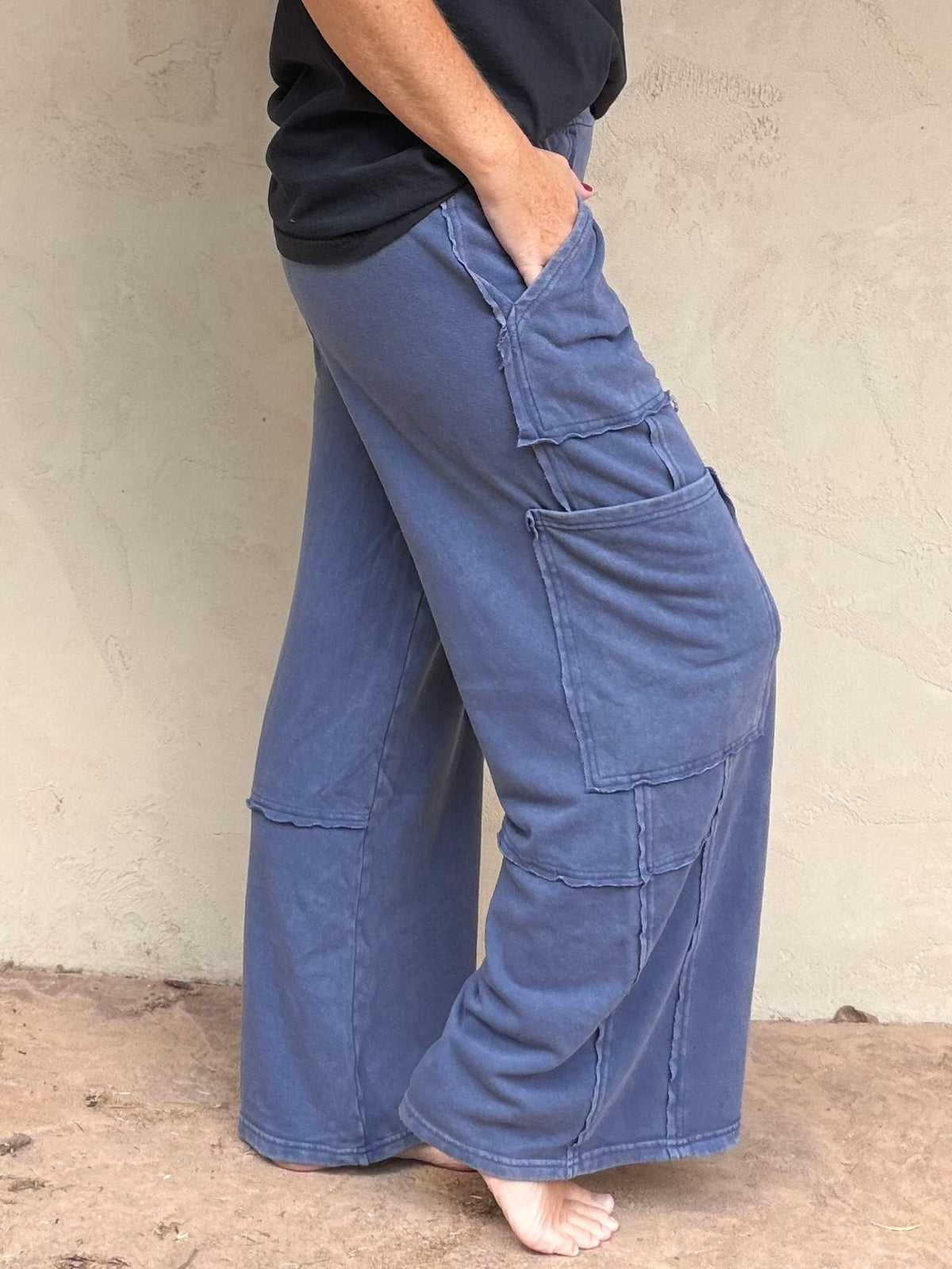 Hyfve Mineral Wash Cargo Pants, Navy