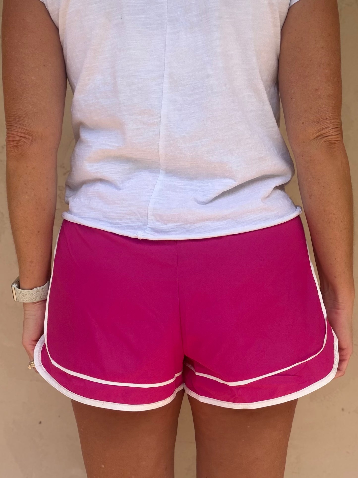 Mono B Dolphin Shorts, Plum Pink