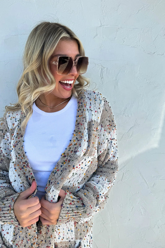 Blakeley Checkered Miley Dot Cardigan