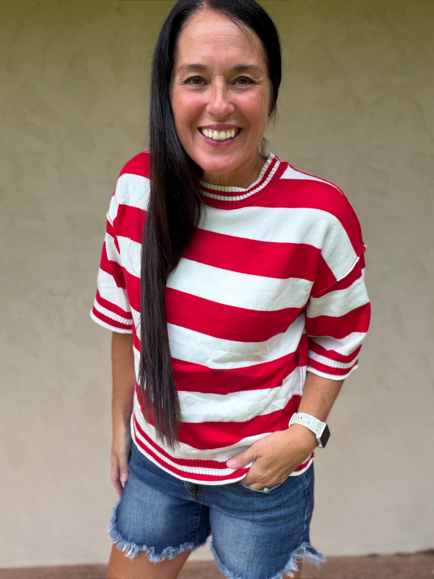 Gameday Stripe Oversized Top