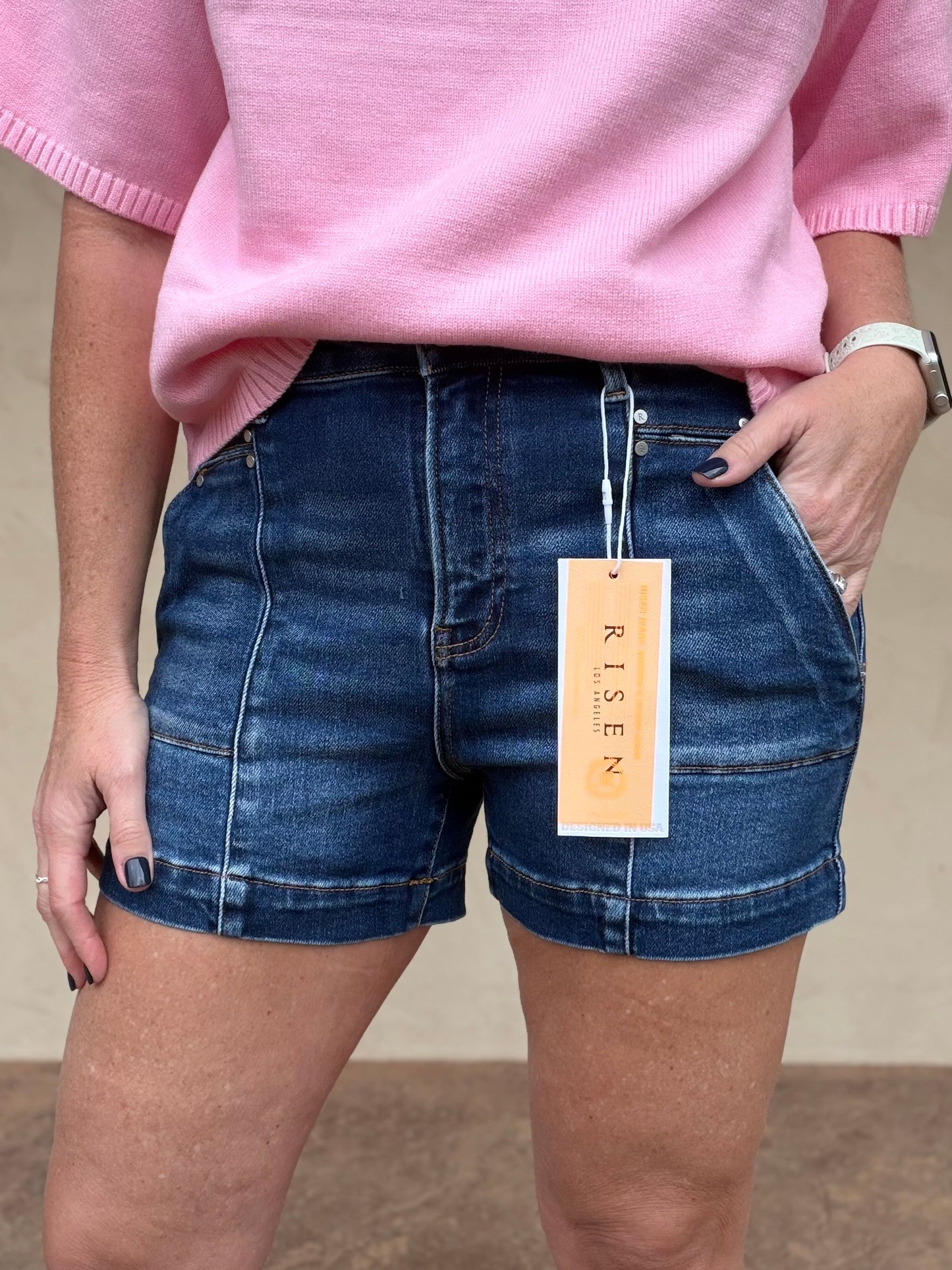 Risen Decorative Seam Shorts, Dark