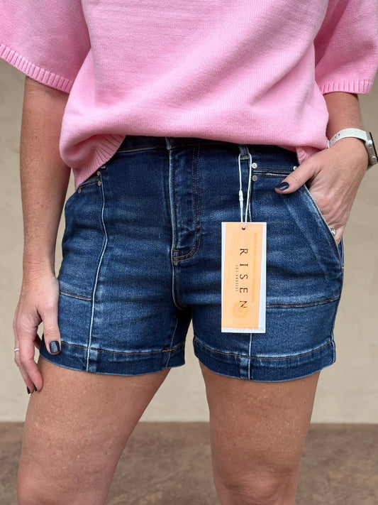 Risen Decorative Seam Shorts, Dark