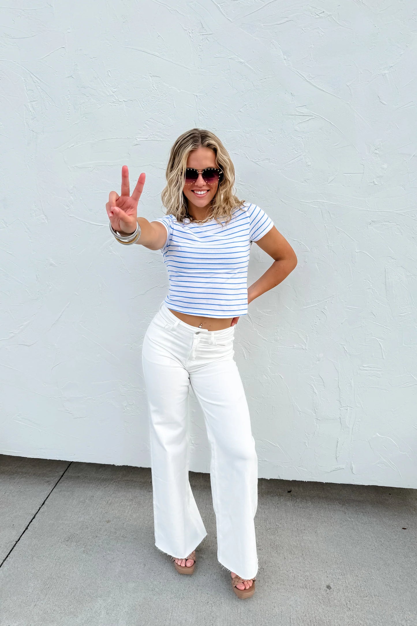 Blakeley Laney Crop White Jeans