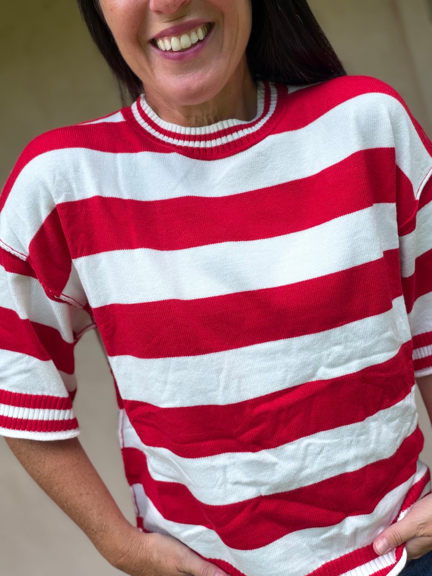 Gameday Stripe Oversized Top