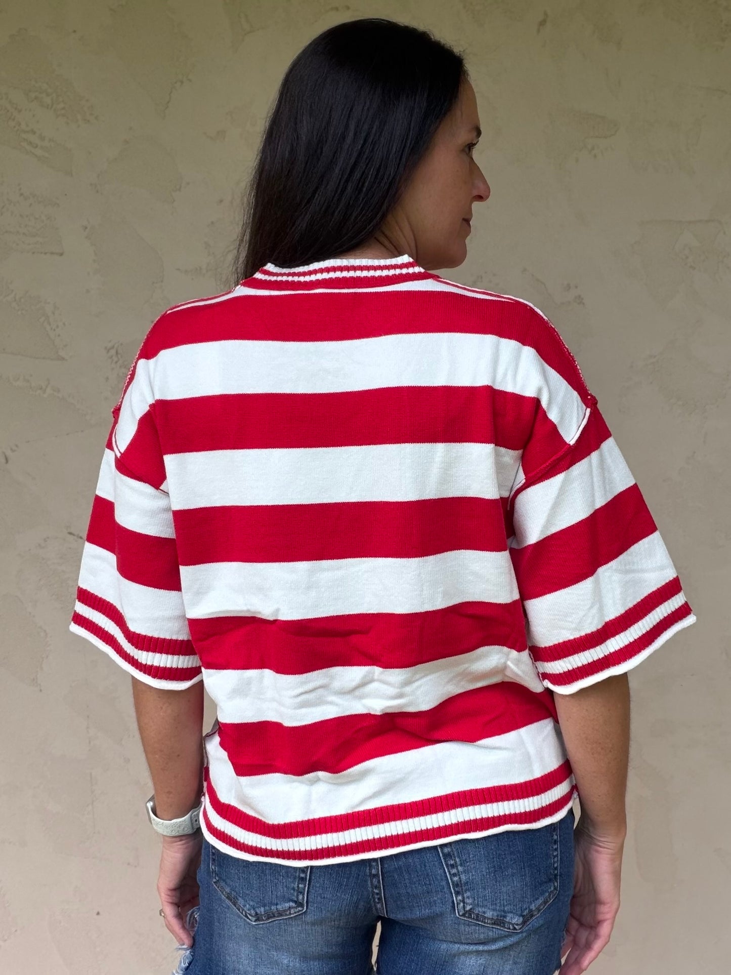 Gameday Stripe Oversized Top