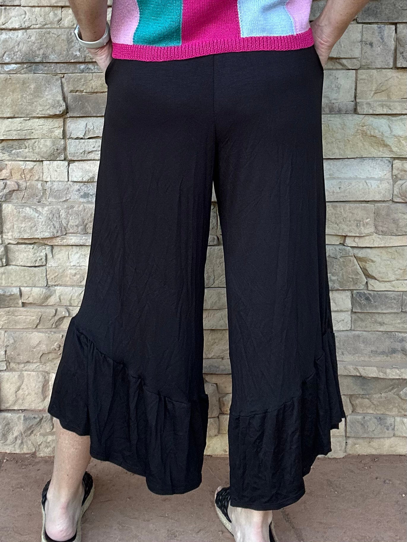 Black Ruffle Pants