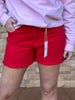 Judy Blue Fray Hem Shorts, Red