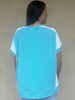 Colorblock Ribbed Top, Turquoise