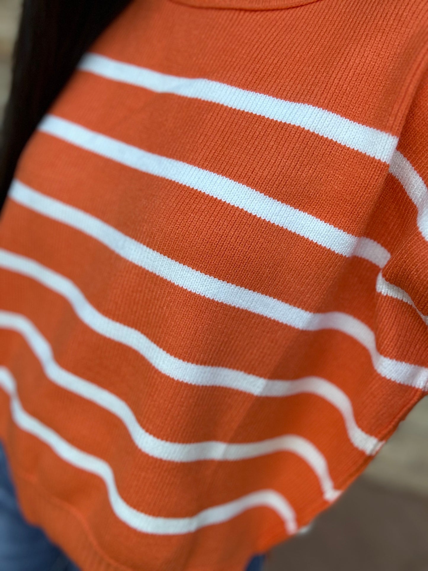 Gameday Striped Sweater, Orange