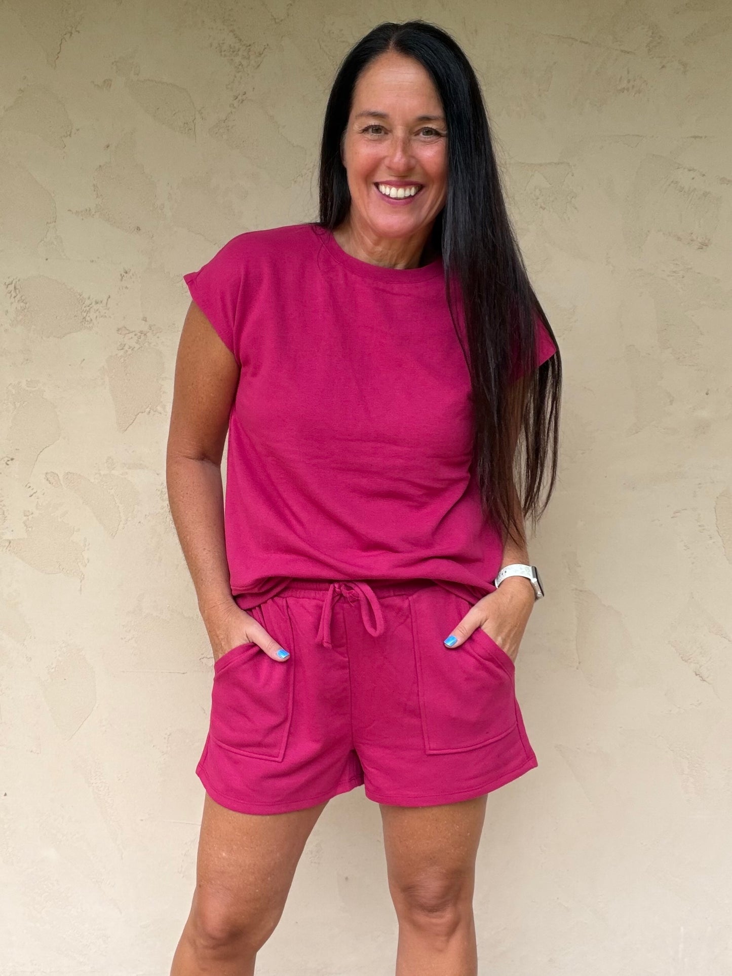 Mono B French Terry Set, Plum Pink