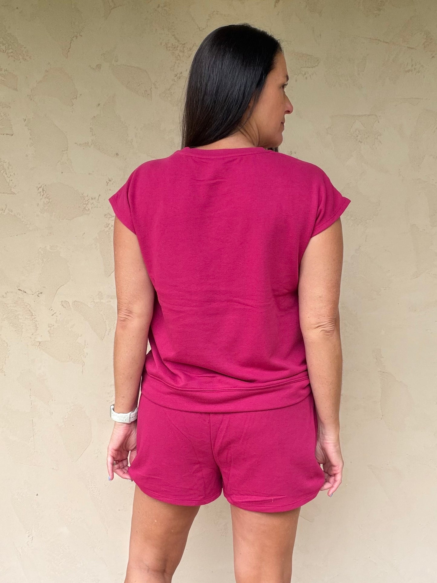 Mono B French Terry Set, Plum Pink