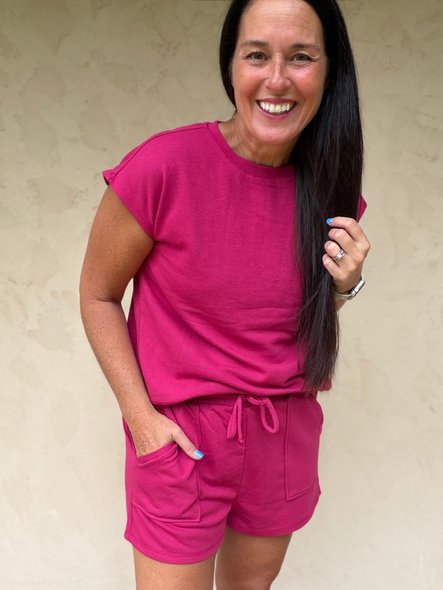 Mono B French Terry Set, Plum Pink