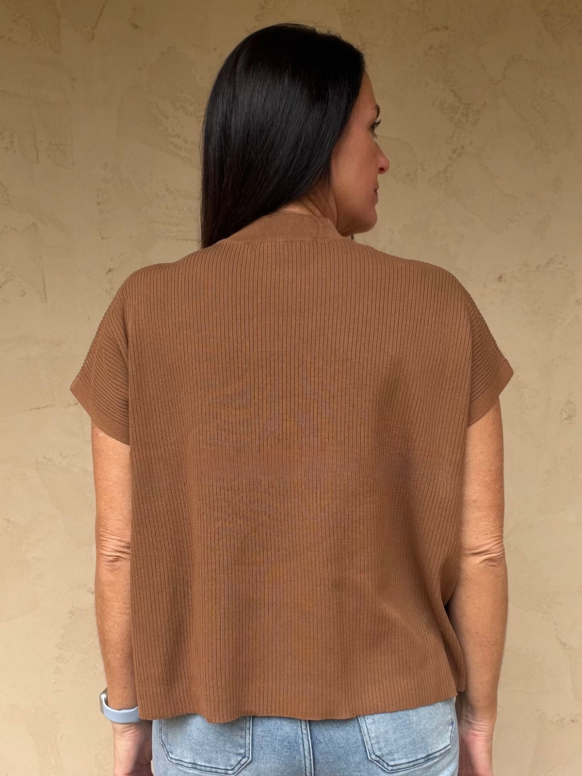 Zenana Mock Neck Sweater, Camel