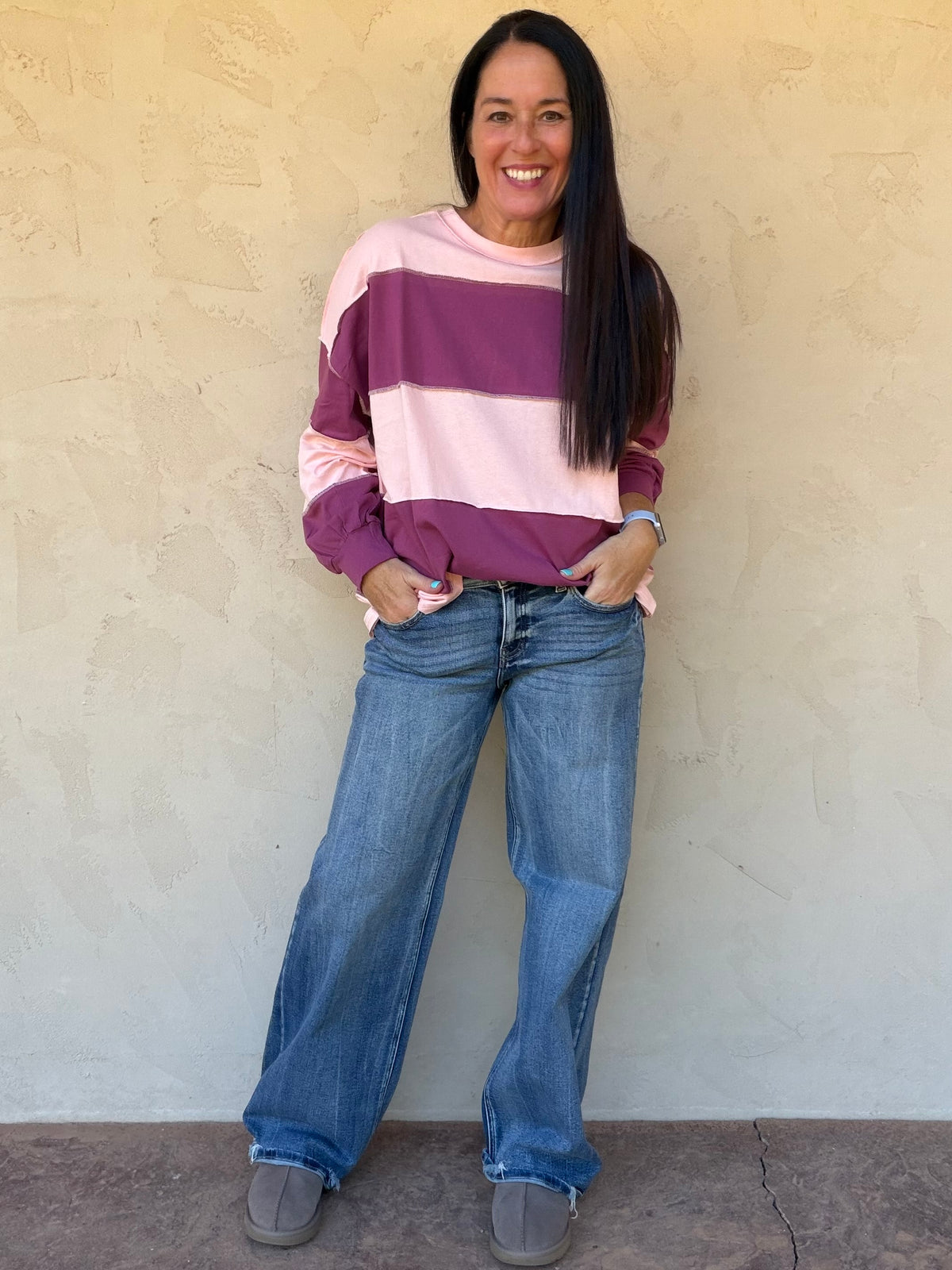 Oversized Colorblock Pullover