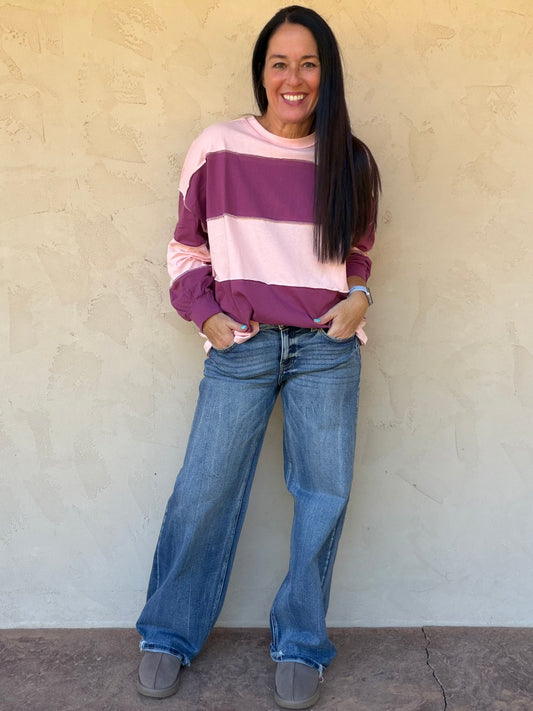 Oversized Colorblock Pullover