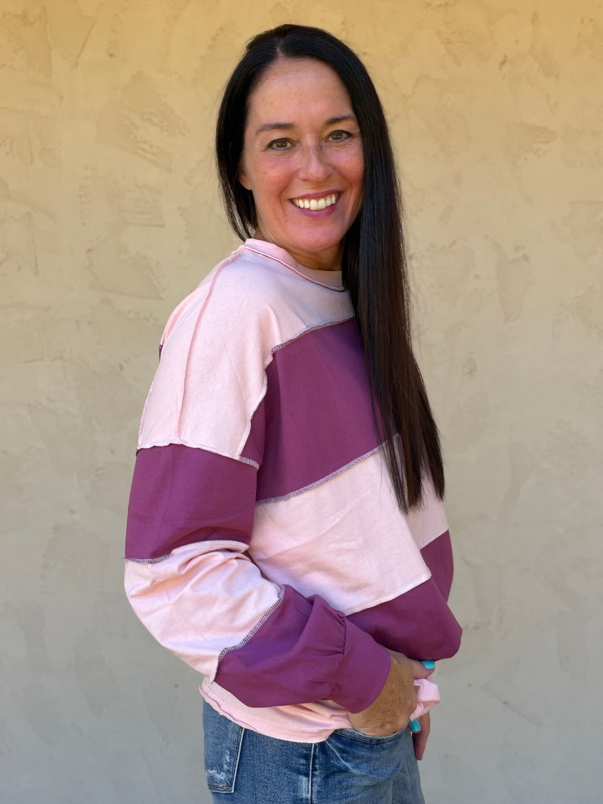 Oversized Colorblock Pullover