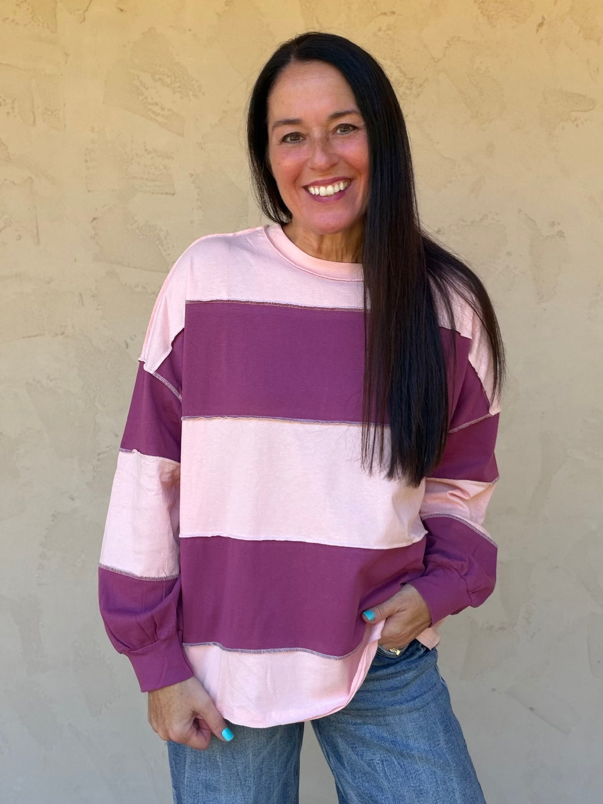 Oversized Colorblock Pullover