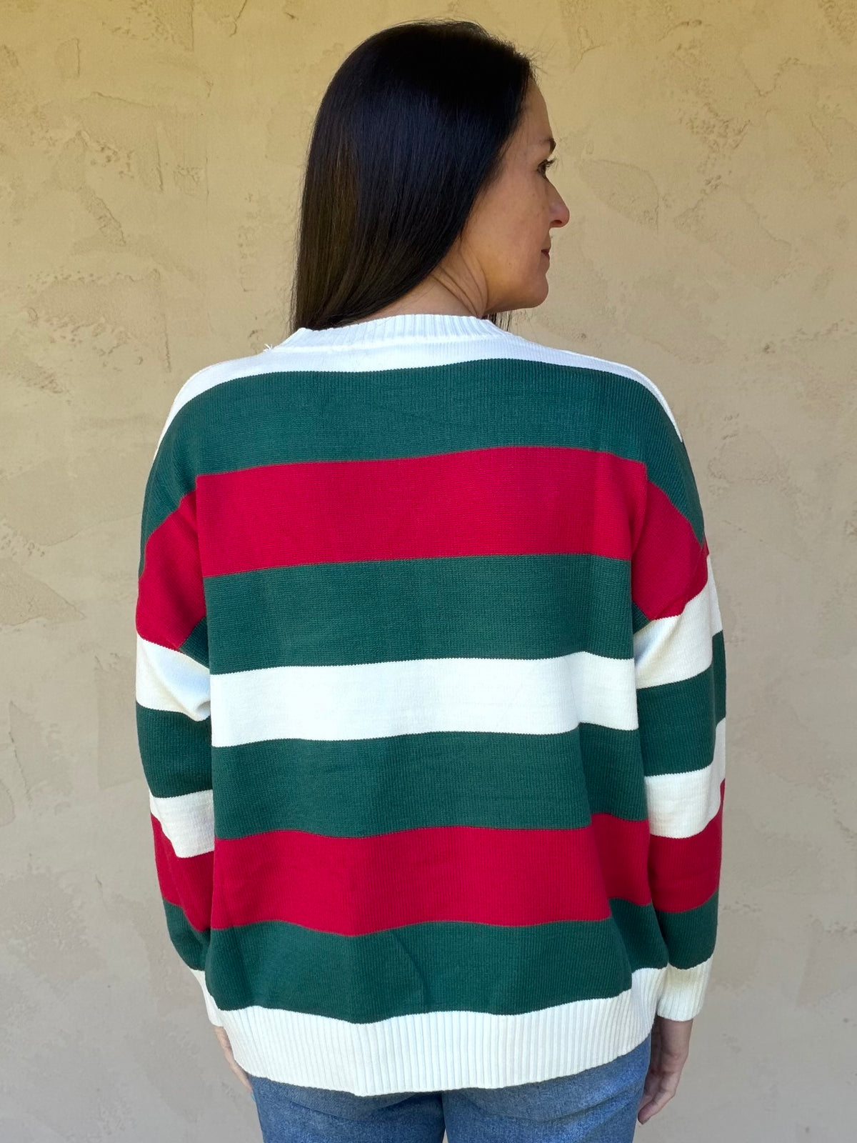 Holiday Stripe Oversized Sweater