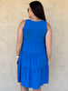 Zenana Sleeveless Tiered Dress, Ocean Blue