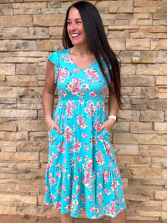 Blue Floral Dress