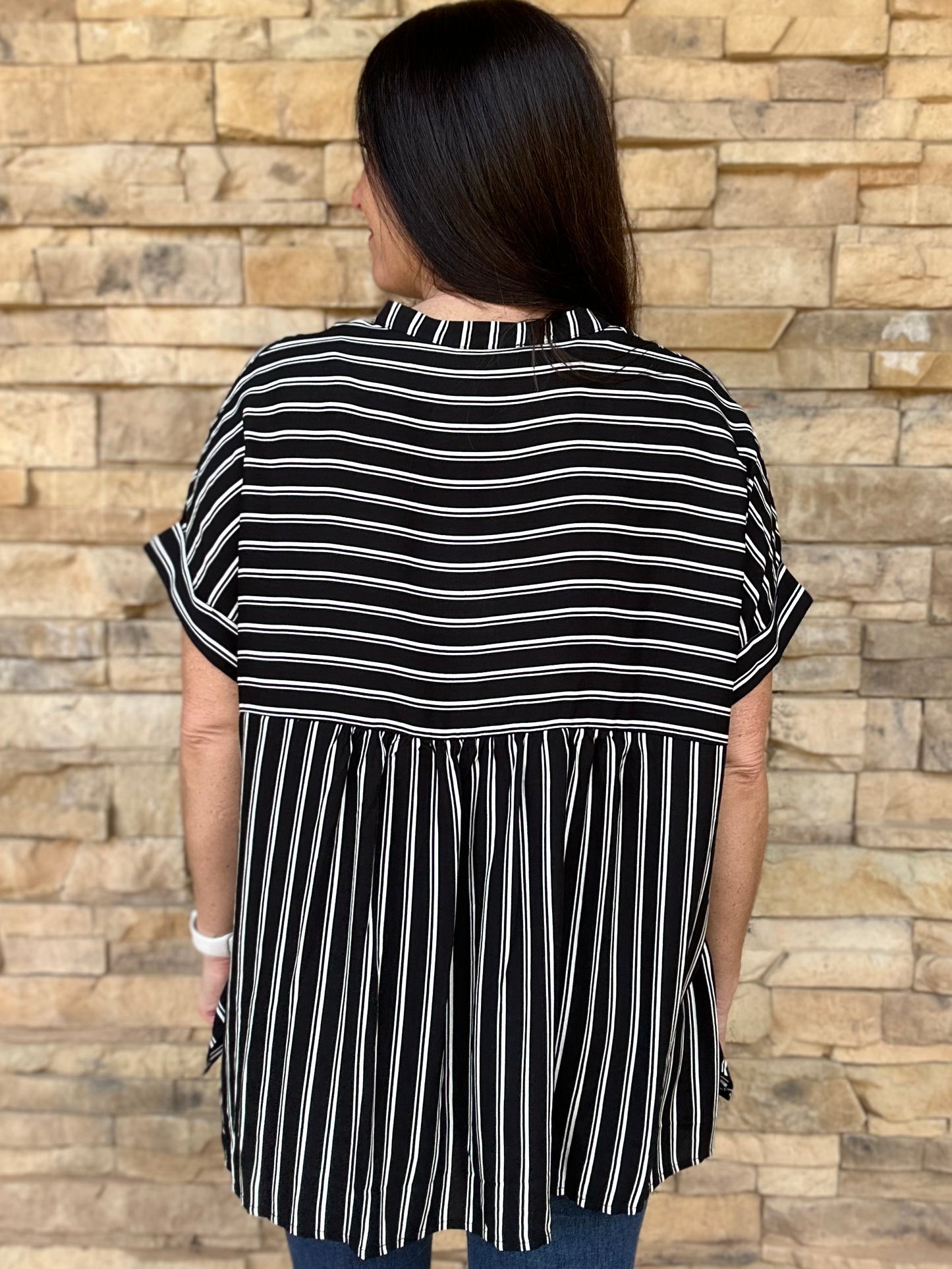 Oversized Dolman Striped Top