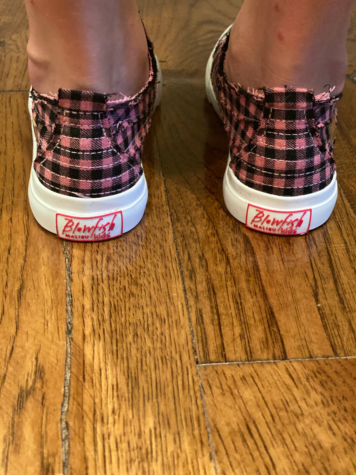 Blowfish Girls Play Pink Buffalo Plaid Sneaker