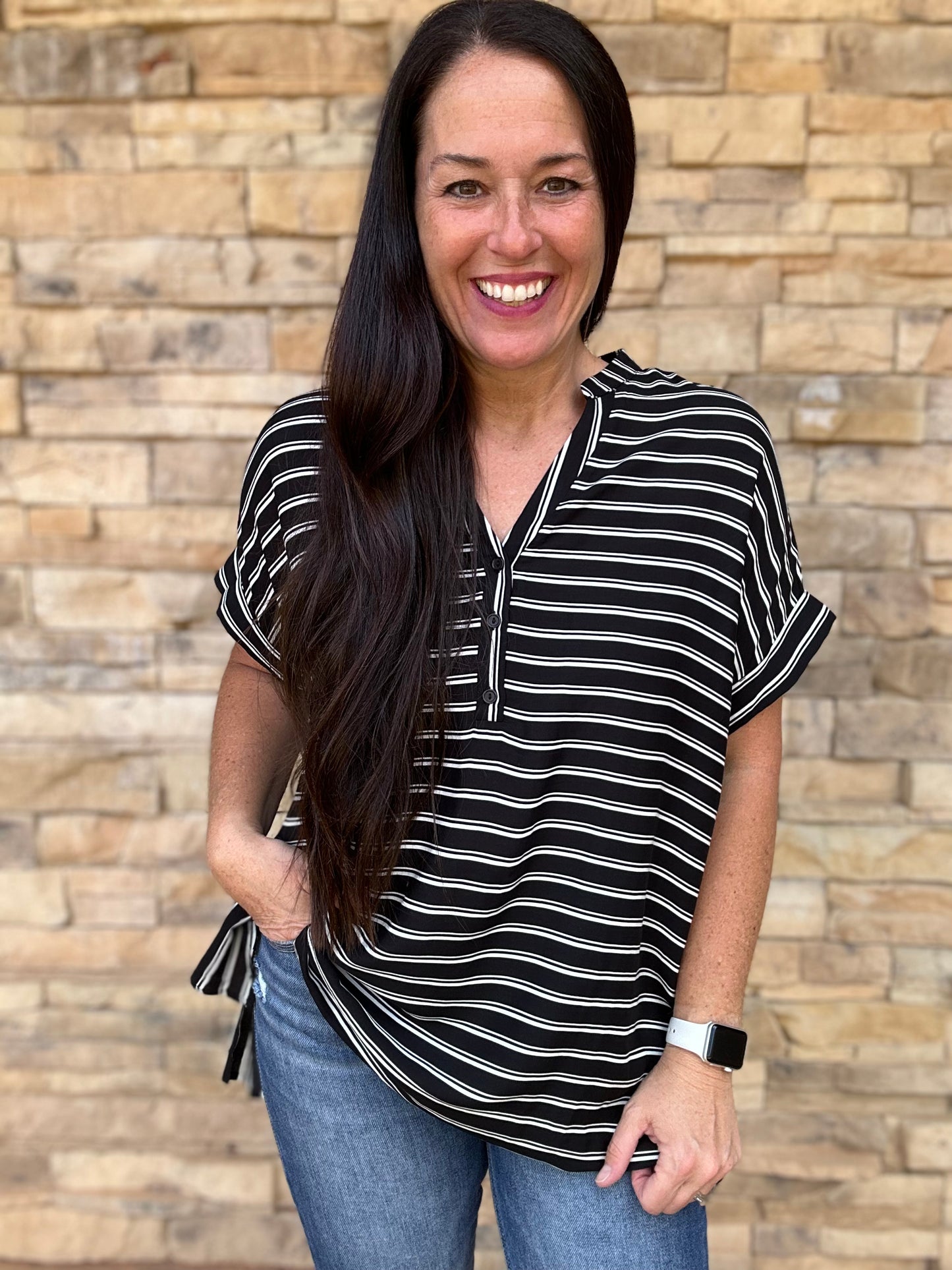 Oversized Dolman Striped Top