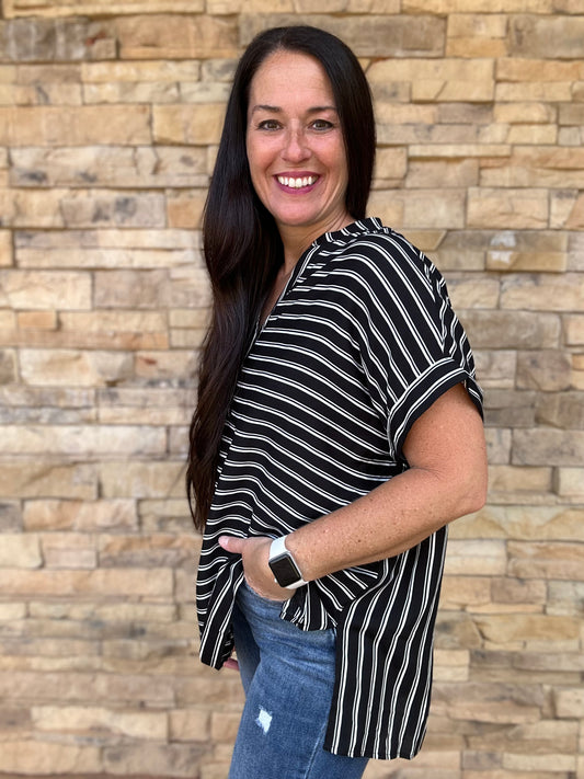 Oversized Dolman Striped Top